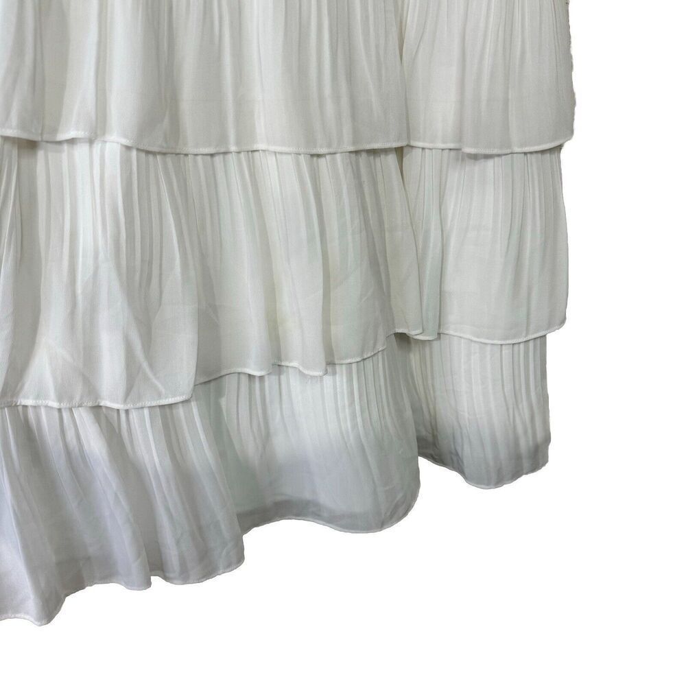 Lulus Westwind Beige Lace Pleated Dress Women Sz XL Wedding White Bell Sleeves - Picture 7 of 13